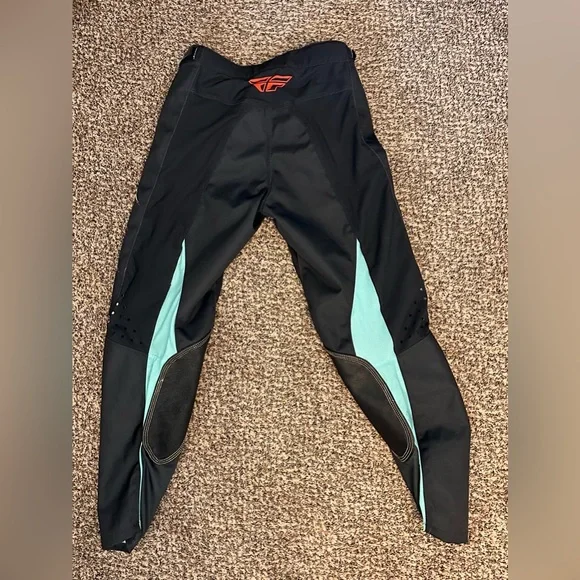 Fly Racing Black and Teal Pants - Picture 2 of 7